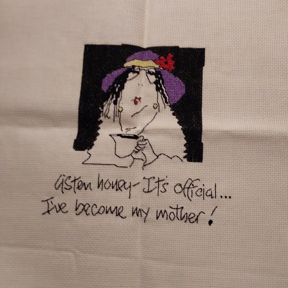 Humorous Embroidered Cross-Stitch